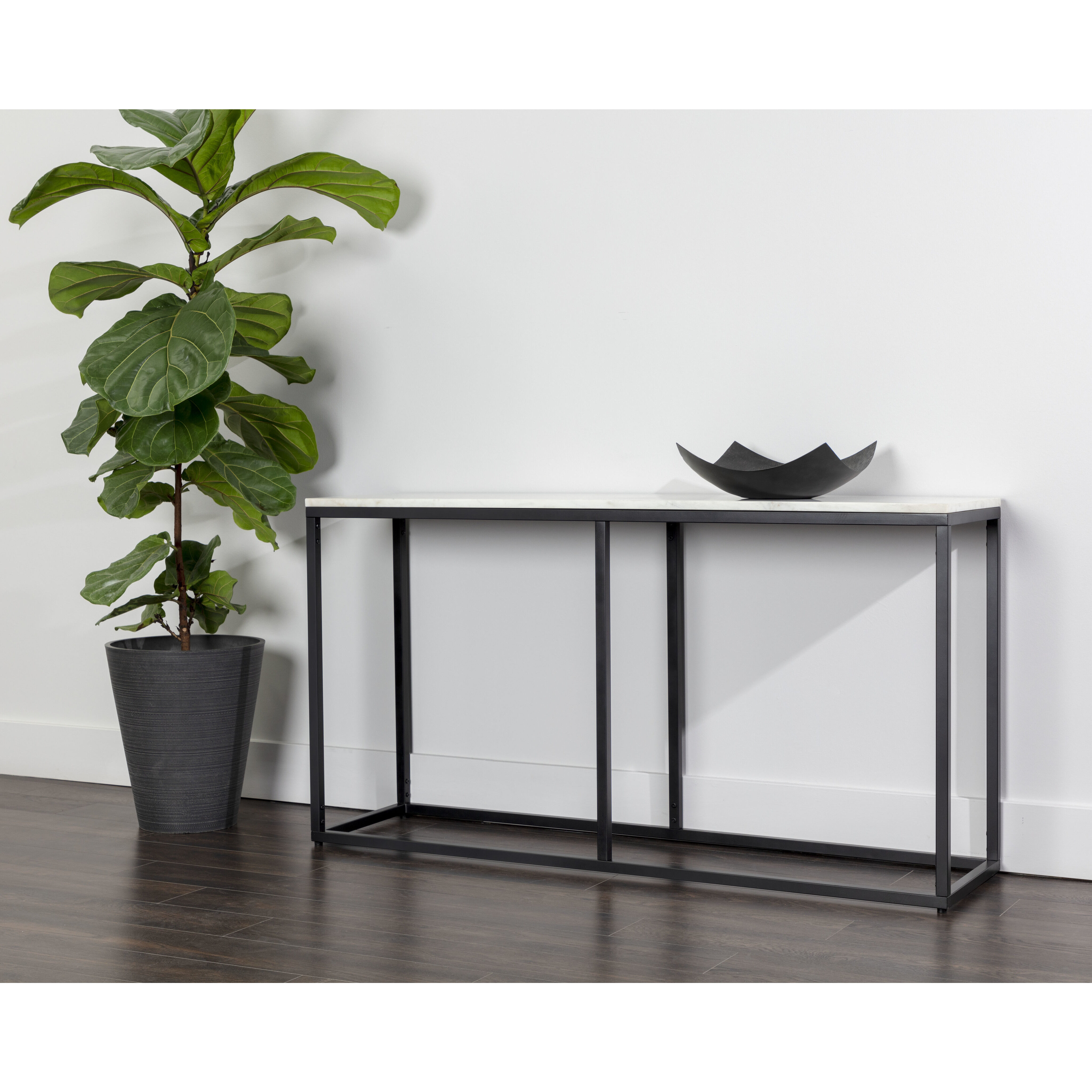 Ellery 60 X 16 inch Matte Black Console Table